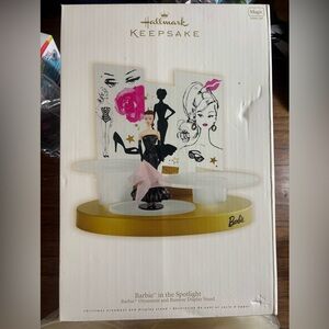 Hallmark Barbie in the spotlight ornament with display